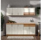 Homestyle4u K&uuml;chenzeile 200 cm Wei&szlig; & Shabby Eiche Einbauk&uuml;che ohne Ger&auml;te...