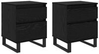 vidaXL Nachttisch Nachttisch 2 pcs Schwarz Eichen-Optik 40 x 35 x 50 cm (2-St)