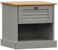 vidaXL Nachtkommode, Nachttisch VIGO Grau 42x35x42 cm Massivholz Kiefer