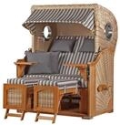 bene living Strandkorb Ammersee 2-Sitzer Teak - PE shell - Modell 545, BxTxH: