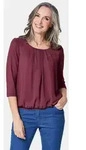 GOLDNER Kurzarmbluse Kurzgr&ouml;&szlig;e: Chiffon-Shirt mit 3/4-Arm, Rundhals Damen