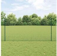 vidaXL Zaun, Zaun mit Pfosten Gr&uuml;n 1,2 x 100 m Stahl und PVC