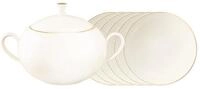 Seltmann Weiden Tafelservice Savona Goldlinie Suppen-Set 7-tlg. (7-tlg), 6...