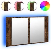 vidaXL Badezimmerspiegelschrank LED-Spiegelschrank R&auml;uchereiche 80x12x45 cm...