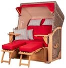 bene living Strandkorb Schaalsee 2-Sitzer Teak - PE grau - Modell 585, BxTxH: