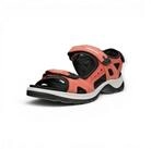 Ecco Yucatan Leder coralrot Damen Sandale