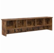 vidaXL Regal Wandmontierter nachttisch Ger&auml;ucherte Eiche 100 x 16 x 26 cm,...