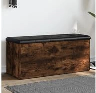 vidaXL Sitzbank, Sitzbank mit Stauraum R&auml;uchereiche 102x42x45 cm Holzwerkstoff