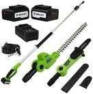 BRAST Heckenschere Teleskop- und Hochentaster, 2in1 Funktion, 2x 20V 4Ah Akkus,