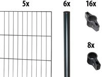 GARDEN 'N' MORE Einstabmattenzaun mit Rundpfosten, (Set), 5 Elemente f&uuml;r 10 m,...
