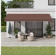 vidaXL Markise Markise Manuell mit LEDs Braun 600x350 cm