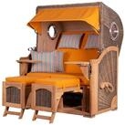 bene living Strandkorb Ammersee 2-Sitzer Teak - PE grau - Modell 586, BxTxH: