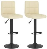 vidaXL Barhocker Barhocker 2 Stk. Creme Stoff (2 St)
