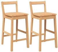 vidaXL Barhocker Barhocker 2 Stk. Natur Massivholz Gummibaum (1 St)