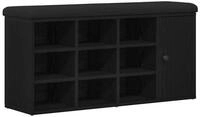 vidaXL Sitzbank Sitzbank mit Stauraum Schwarz Eichen-Optik 102 x 32 x 50 cm...