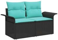vidaXL Loungesofa Garten-Sofa mit Kissen 141 x 62 x 69 cm Poly-Rattan, 1 Teile