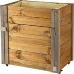 dobar green label Hochbeet rollbar, mit Staufach, inkl. Schafswolle, Gr. M,...