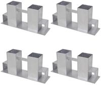 vidaXL Bodenanker, Hilfsmittel f&uuml;r Holzstapel, 4 pcs 34 x 10 x 15 cm Stahl,...