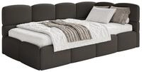 Selsey Jugendbett CLOUDY, mit Lattenrost, Bettkasten und Eck-Kopfteil, Boucl&eacute;,