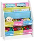 relaxdays Standregal Kinderregal mit Boxen