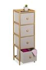 relaxdays Kommode Schmale Kommode mit 4 Schubladen (1 St), Beige