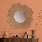 FINEBUY Wandspiegel Flurspiegel Rose Metall 77 cm Spiegel Flur H&auml;ngespiegel...