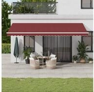 vidaXL Markise Markise Automatisch mit LED Weinrot 600x350 cm