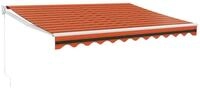 vidaXL Markise Sonnenschutz Einziehbar Orange und Braun 3,5x2,5 m Stoff &...
