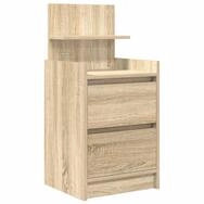 vidaXL Nachttisch Nachttisch mit 2 Schubladen Sonoma-Eiche 38x34x80 cm (1-St)