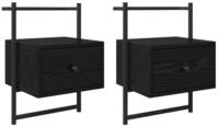 vidaXL Nachttisch Nachttisch 2 pcs Schwarz Eichen-Optik 35 x 30 x 51 cm (2-St)