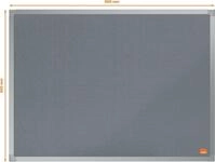 NOBO Pinnwand Filz-Notiztafel Essence Aluminiumrahmen 600x450mm grau