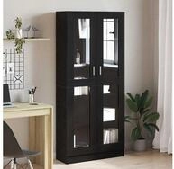 vidaXL B&uuml;cherregal, B&uuml;cherregal Schwarz Eichen-Optik 82,5 x 30,5 x 185 cm