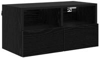 vidaXL TV-Wand TV-Wandschrank Schwarz Eichen-Optik 60 x 30 x 30 cm, (1-St)