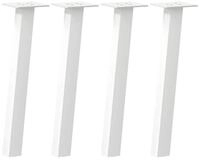 vidaXL Tischbein Couchtischbeine 4 Stk. Wei&szlig; 42 cm Stahl