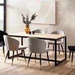 FINEBUY Esstisch FB60622 Esszimmertisch Akazie Holz Massiv Metall K&uuml;chentisch...