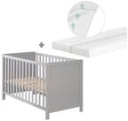 roba&reg; Beistellbett taupe oder wei&szlig;, Gitterbett inkl. Matratze und Lattenrost,...