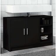 vidaXL Waschbeckenunterschrank Waschbeckenunterschrank Schwarz 90x29x55 cm