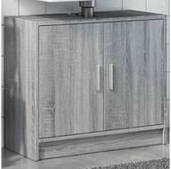 vidaXL Schrankmodule Waschbeckenunterschrank Grau Sonoma 63x29x55 cm...