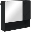 vidaXL Badezimmerspiegelschrank Spiegelschrank mit T&uuml;r Schwarz 59 x 17 x 55 cm