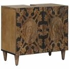 vidaXL Badezimmer-Set Waschbeckenschrank Braun 62 x 33 x 58 cm Massivholz,...