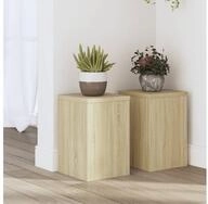 vidaXL Rankhilfe, Pflanzenst&auml;nder 2 Stk. Sonoma-Eiche 20x20x30 cm Holzwerkstoff