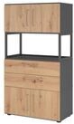 HAMMERBACHER Aktenschrank Kombischrank FlexWall 4OH 1offen graphit/asteiche