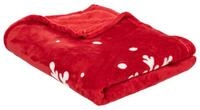 Wohndecke Roter Plaid mit Schneeflocken, 130 x 180 cm, Atmosphera Cr&eacute;ateur