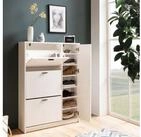 FINEBUY Schuhschrank FB102880 Schuhkipper Garderobe Wei&szlig; Schuhkommode...