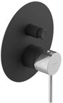 Sapho Duscharmatur ULTRASAN Unterputz-Duscharmatur, 2 Weg, Schwarz matt/Chrom