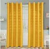 Homescapes Gardine Gardinen mit &Ouml;sen Rajput gelb 2er Set, 140 x 140 cm