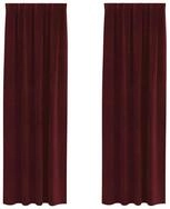 vidaXL Vorhang Verdunkelungsvorh&auml;nge 2 pcs Weinrot 140 x 260 cm Samt (2 St),...