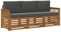 vidaXL Gartenbank Sofagarnituren mit Kissen 3 pcs Massivholz Akazie