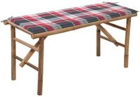 vidaXL Gartenbank Klappbare Gartenbank mit Auflage 118 cm Bambus (1-St)