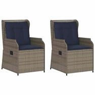 vidaXL Gartenlounge-Set Gartenbank 2 pcs Grau Poly-Rattan, (2-tlg)